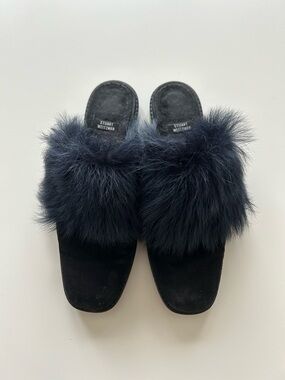 Stuart Weitzman Fur Slides
